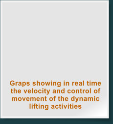 Graps showing in real time the velocity and control of movement of the dynamic lifting activities